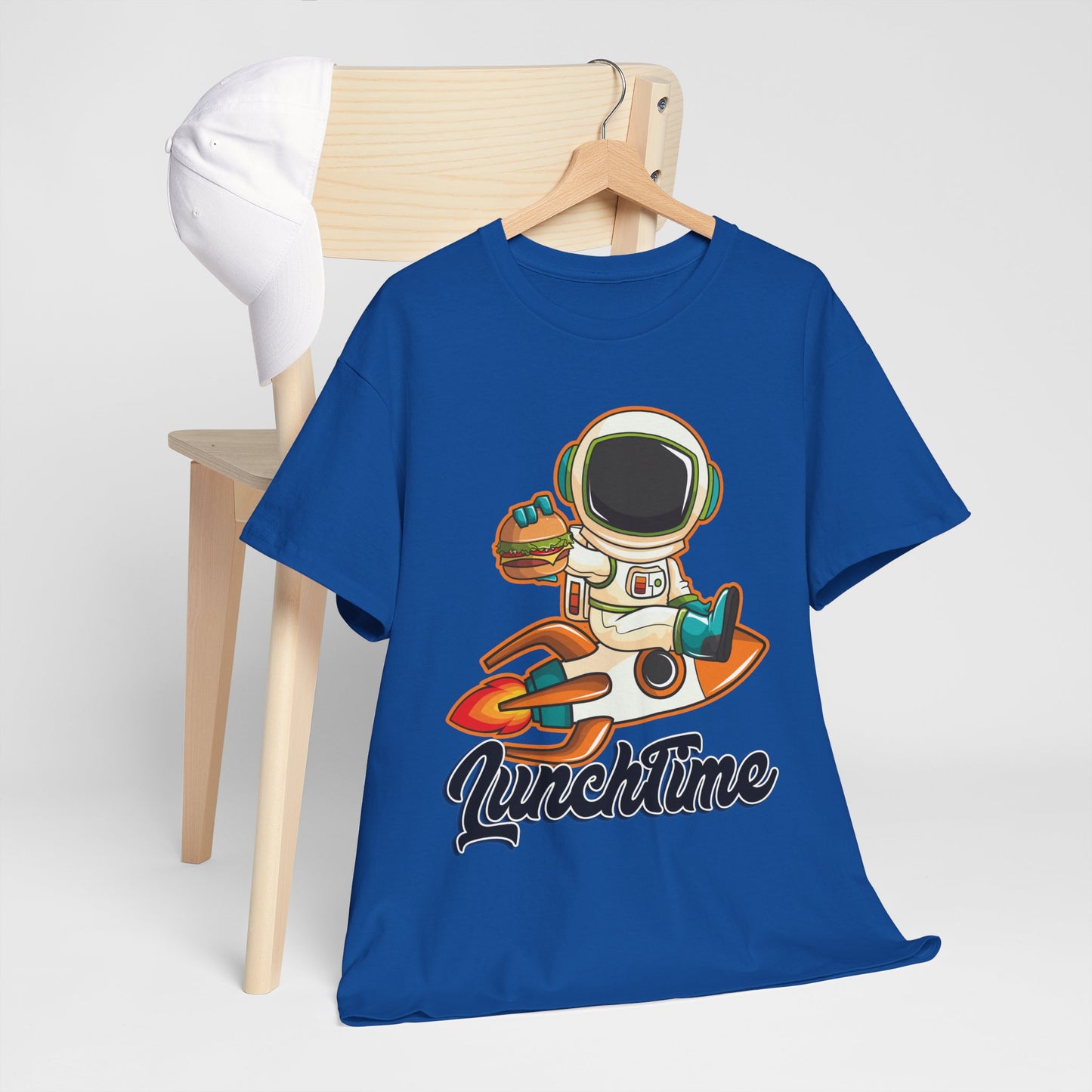 Astronaut Lunchtime Unisex Heavy Cotton Tee - Fun Graphic T-Shirt for Space Lovers, GraphicTees, png, t-shirts, tshirts