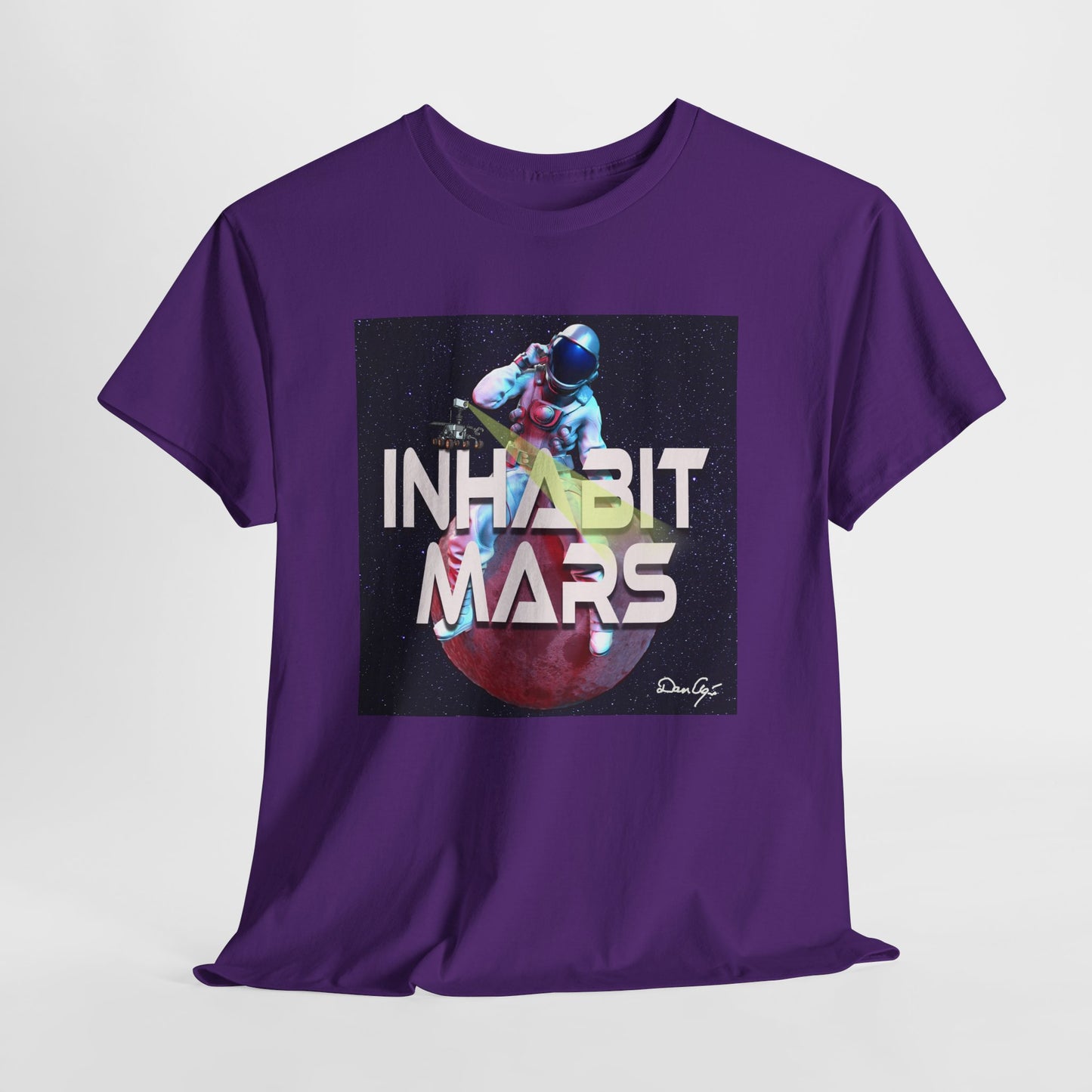 Inhabit Mars, Unisex Heavy Cotton Tee, Space, SpaceX, Universe, UFO, multiverse, graphic design, png, graphic design, t-shirts, tee