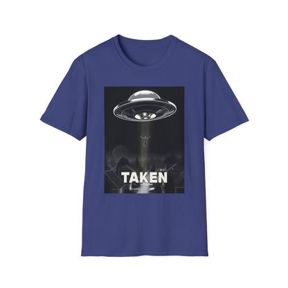 Taken 3, Alien Theme Unisex Softstyle T-Shirt, Fun Graphic Tee for UFO Lovers, Great for Casual Wear, Gifts for Sci-Fi Fans, Cool Shirt