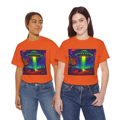 Area 51 Stop UFO Abduction T-Shirt — Neon Alien Invasion Tee
