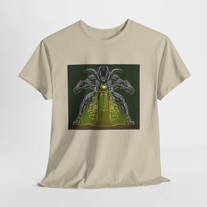 Alien Biker Neon Sci‑Fi Motorcycle T-Shirt