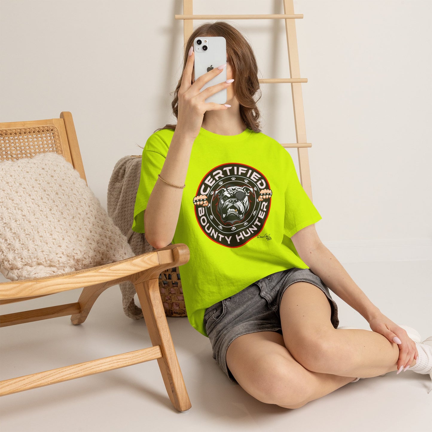 Certified Bounty Hunter, Unisex Heavy Cotton Tee, comedy, bulldog, print design, png, GraphicTees