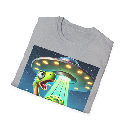 Cute Alien Dinosaur Unisex T-Shirt, Fun Graphic Tee, Kids & Adults, Space Theme, Playful Gift Idea, Birthday, Casual Wear