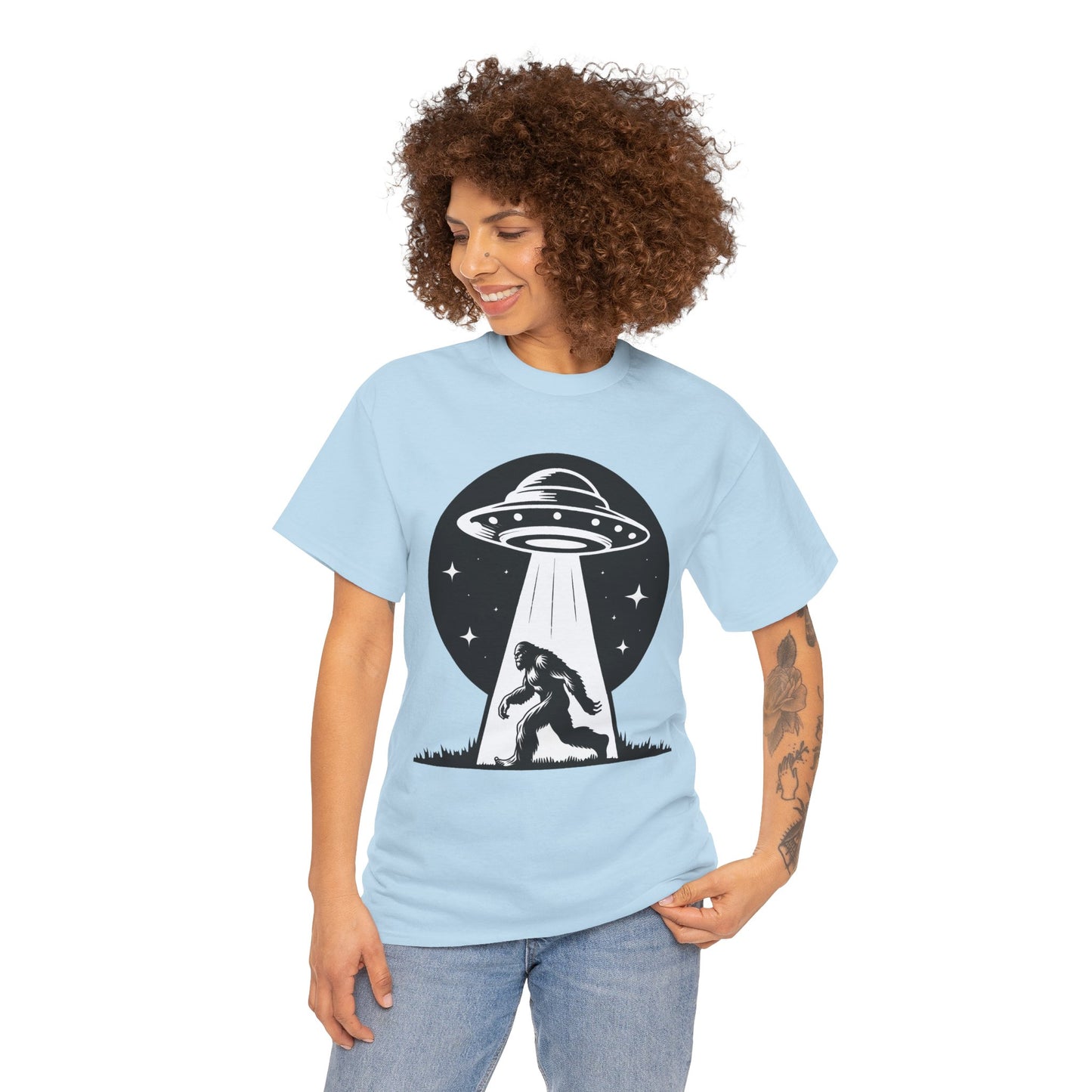 Bigfoot UFO Unisex Tee Graphic Design T-Shirt, GraphicTees, png, sublimation