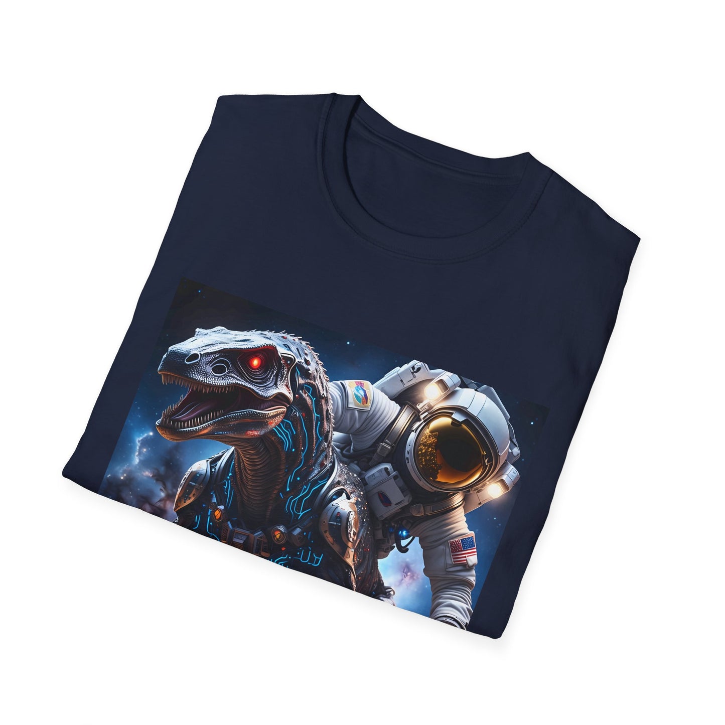 Space Dinosaur Unisex Softstyle T-Shirt, Fun Gift for Kids, Science Fiction Tee, Unique Graphic Shirt, Cool Outfit for Parties, t-shirt, tshirt, png