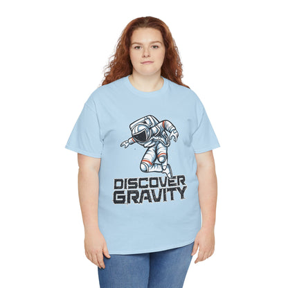 Discover Gravity. Unisex Heavy Cotton Tee - Fun Astronaut, Astronomy Graphic Tee - Unisex graphic design, png Express Delivery available