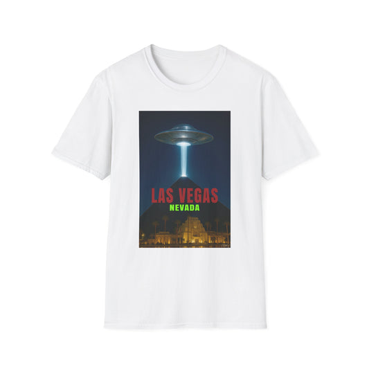 Luxor UFO, Las Vegas UFO Unisex Softstyle T-Shirt - Retro Nevada Design, graphic design, t-shirts, tshirts, tees, GraphicTees, png