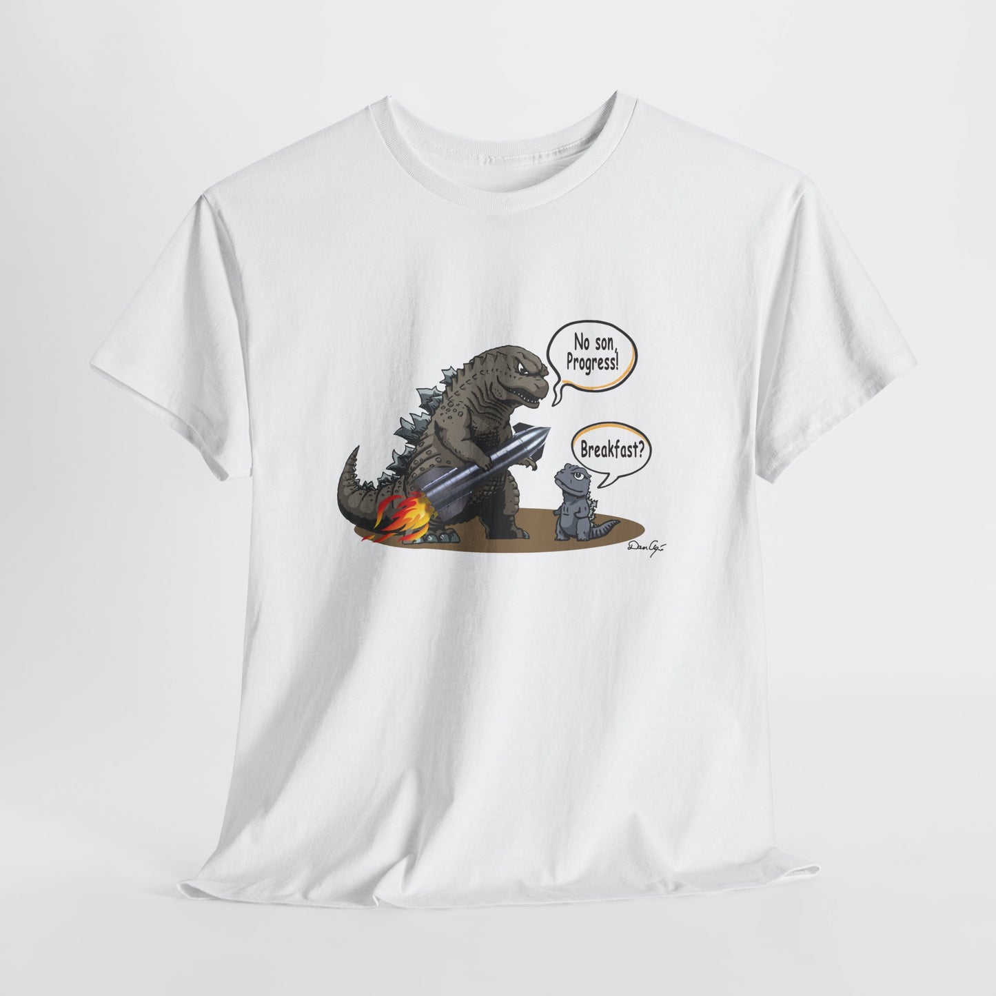 Godzilla, Son and SpaceX, Unisex Heavy Cotton Tee, print design, t-shirt, t-shirts, t-shirts, png, funny, cartoons, tee
