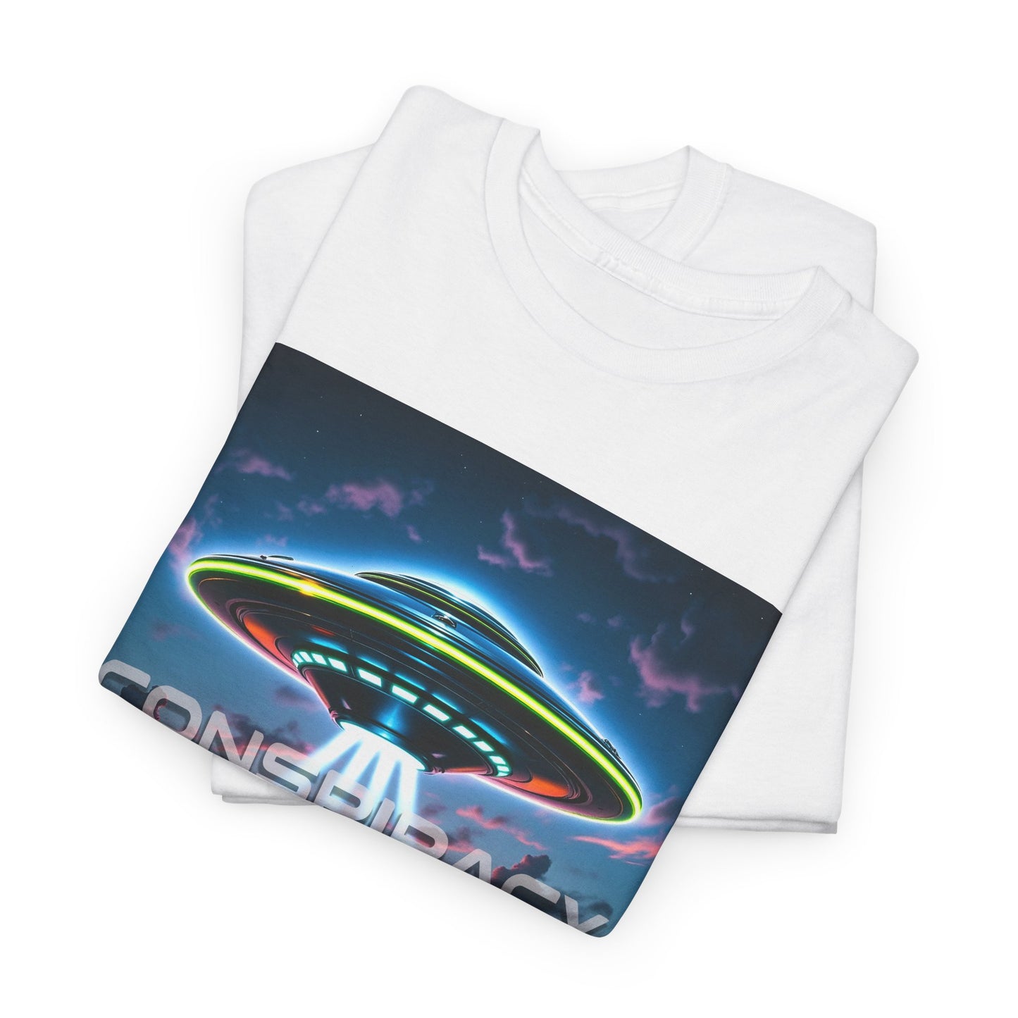 Retro Neon Alien UFO T-Shirt — "Conspiracy at DC" Graphic Tee
