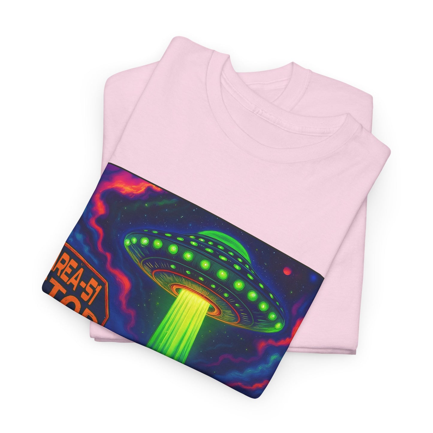 Area 51 Stop UFO Abduction T-Shirt — Neon Alien Invasion Tee