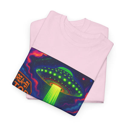 Area 51 Stop UFO Abduction T-Shirt — Neon Alien Invasion Tee