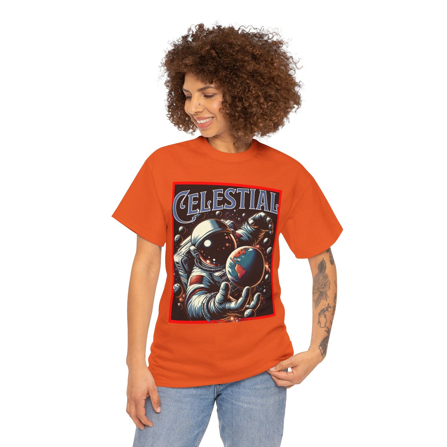 Celestial Astronaut Tee - Unisex Vintage Space Graphic T-Shirt, png, t-shirt, tshirts
