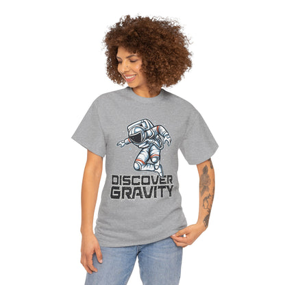 Discover Gravity. Unisex Heavy Cotton Tee - Fun Astronaut, Astronomy Graphic Tee - Unisex graphic design, png Express Delivery available