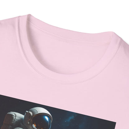 Sitting on an Earth, Cosmic Astronaut T-Shirt, Unisex Graphic Tee, Space Lover Gift, Casual Wear, Astronomy Fan Shirt, Graphic Tee, t-shirt, tshirt, png