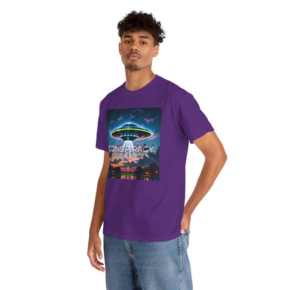 Retro Neon Alien UFO T-Shirt — "Conspiracy at DC" Graphic Tee