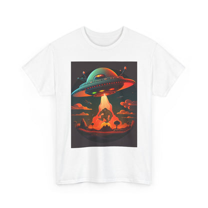 UFO, Bigfoot, Unisex Heavy Cotton Tee, graphic design, t-shirt, t-shirts, tshirts, png