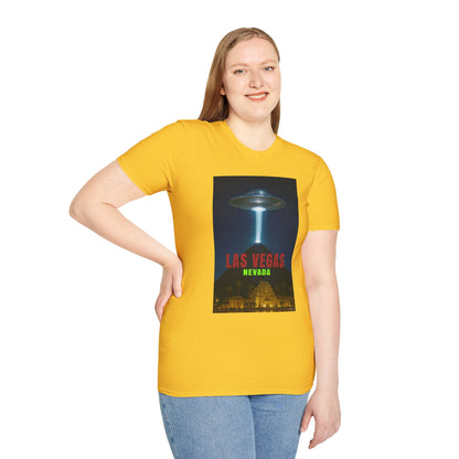 Luxor UFO, Las Vegas UFO Unisex Softstyle T-Shirt - Retro Nevada Design, graphic design, t-shirts, tshirts, tees, GraphicTees, png