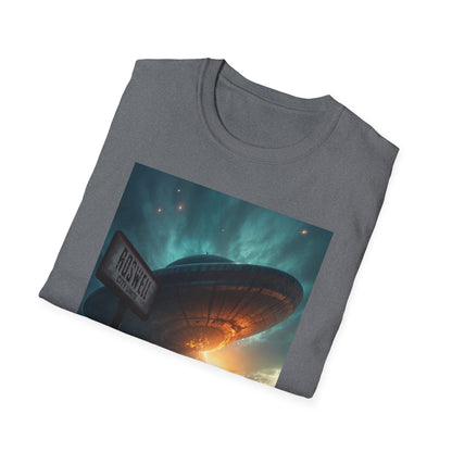 Roswell City Limits, Alien Sunset Softstyle T-Shirt | Unisex Graphic Tee, UFO Theme Shirt, Casual, Gift for Sci-Fi Lovers, Summer Fashion
