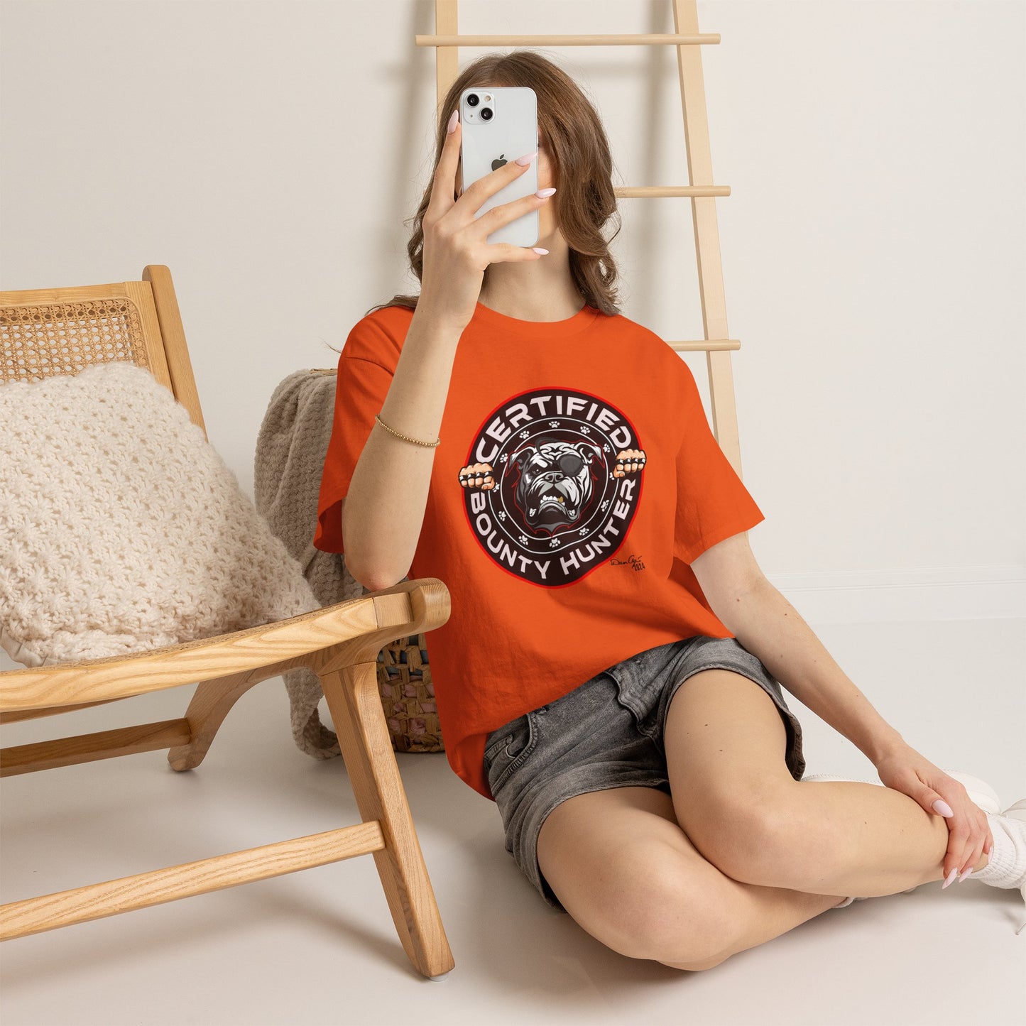 Certified Bounty Hunter, Unisex Heavy Cotton Tee, comedy, bulldog, print design, png, GraphicTees