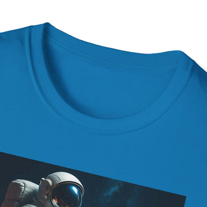 Sitting on an Earth, Cosmic Astronaut T-Shirt, Unisex Graphic Tee, Space Lover Gift, Casual Wear, Astronomy Fan Shirt, Graphic Tee, t-shirt, tshirt, png