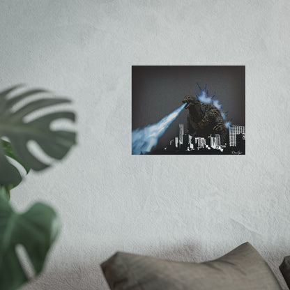 Godzilla Minus One, Fine Art Posters, Godzilla movie rendition, monsters, movies, posters, canvas, fine art, graphic design, png, CanvasPrints