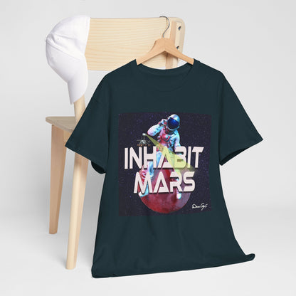 Inhabit Mars, Unisex Heavy Cotton Tee, Space, SpaceX, Universe, UFO, multiverse, graphic design, png, graphic design, t-shirts, tee