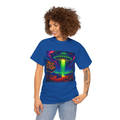 Area 51 Stop UFO Abduction T-Shirt — Neon Alien Invasion Tee