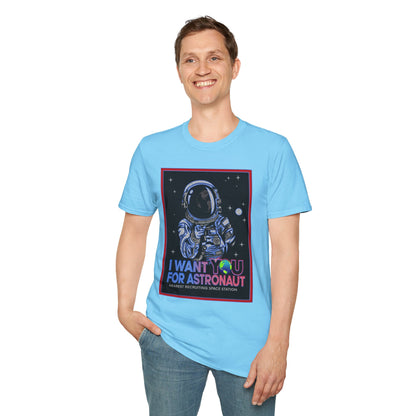 Astronaut Recruitment T-Shirt, Space Lover Gift, Unisex Tee, Science Fiction Apparel, Graphic Shirt, Outer Space Fashion, Graphic design