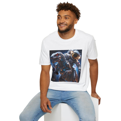Space Dinosaur Unisex Softstyle T-Shirt, Fun Gift for Kids, Science Fiction Tee, Unique Graphic Shirt, Cool Outfit for Parties, t-shirt, tshirt, png