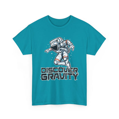 Discover Gravity. Unisex Heavy Cotton Tee - Fun Astronaut, Astronomy Graphic Tee - Unisex graphic design, png Express Delivery available