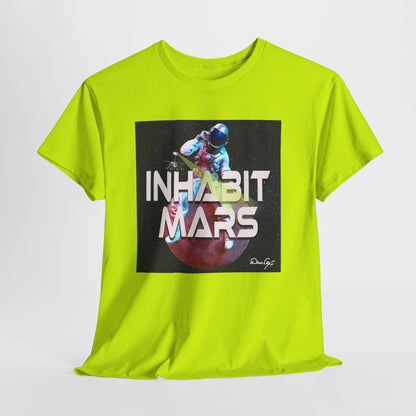 Inhabit Mars, Unisex Heavy Cotton Tee, Space, SpaceX, Universe, UFO, multiverse, graphic design, png, graphic design, t-shirts, tee