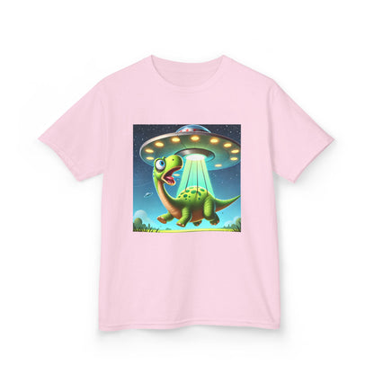 Dinosaur UFO Kids Tee, Fun Graphic Shirt for Boys and Girls, Perfect for Birthdays, Parties, Casual Wear, Gifts, tshirt, t-shirt
