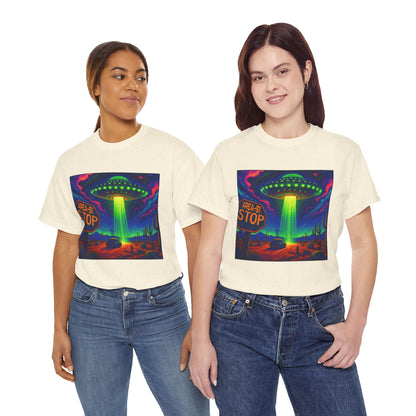 Area 51 Stop UFO Abduction T-Shirt — Neon Alien Invasion Tee