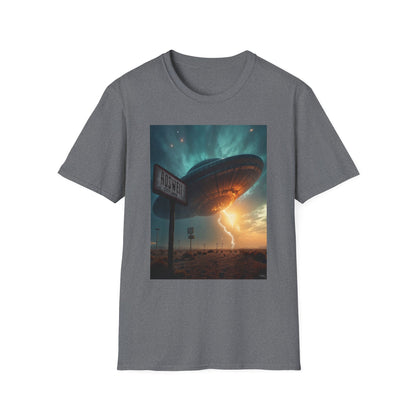 Roswell City Limits, Alien Sunset Softstyle T-Shirt | Unisex Graphic Tee, UFO Theme Shirt, Casual, Gift for Sci-Fi Lovers, Summer Fashion