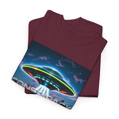 Retro Neon Alien UFO T-Shirt — "Conspiracy at DC" Graphic Tee
