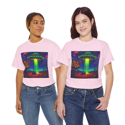 Area 51 Stop UFO Abduction T-Shirt — Neon Alien Invasion Tee