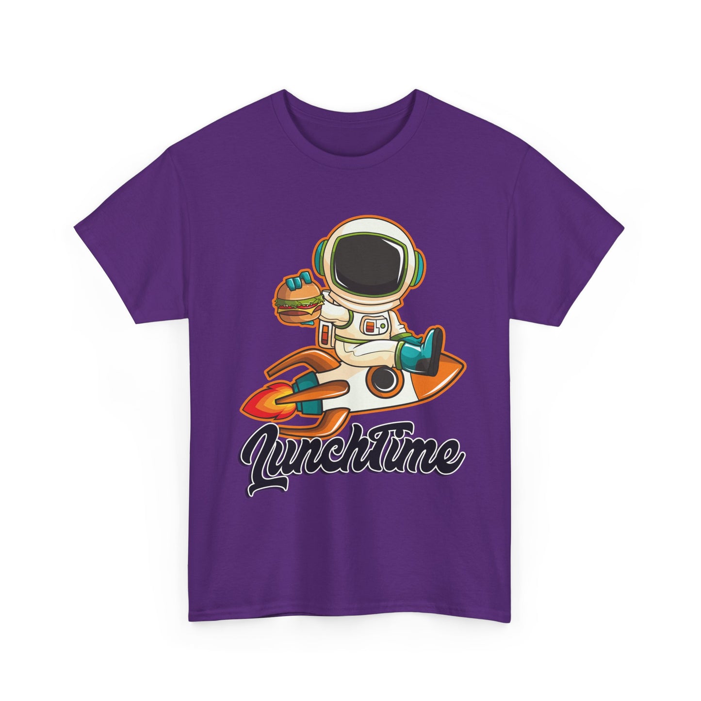 Astronaut Lunchtime Unisex Heavy Cotton Tee - Fun Graphic T-Shirt for Space Lovers, GraphicTees, png, t-shirts, tshirts