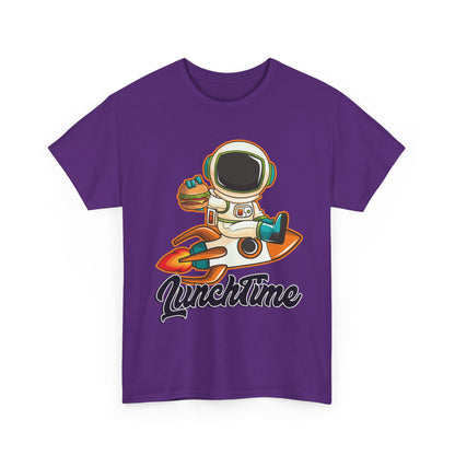 Astronaut Lunchtime Unisex Heavy Cotton Tee - Fun Graphic T-Shirt for Space Lovers, GraphicTees, png, t-shirts, tshirts