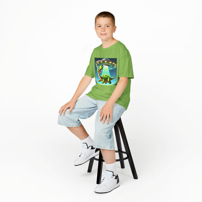 Dinosaur UFO Kids Tee, Fun Graphic Shirt for Boys and Girls, Perfect for Birthdays, Parties, Casual Wear, Gifts, tshirt, t-shirt
