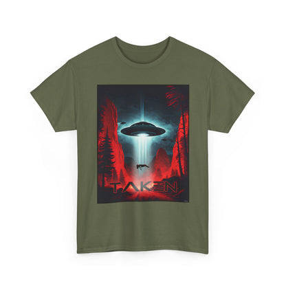 Taken, Unisex Heavy Cotton Tee, UFO inspired t-shirt, graphic design, art, png, t-shirts, tshirts, tee