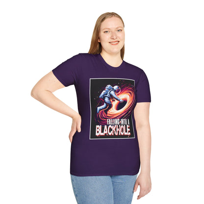 Falling Into a Blackhole Unisex Softstyle, T-Shirt, Space Lover Gift, Sci-Fi Tee, Astronomy Shirt, Creative Graphic T-Shirt, Gift Astronaut