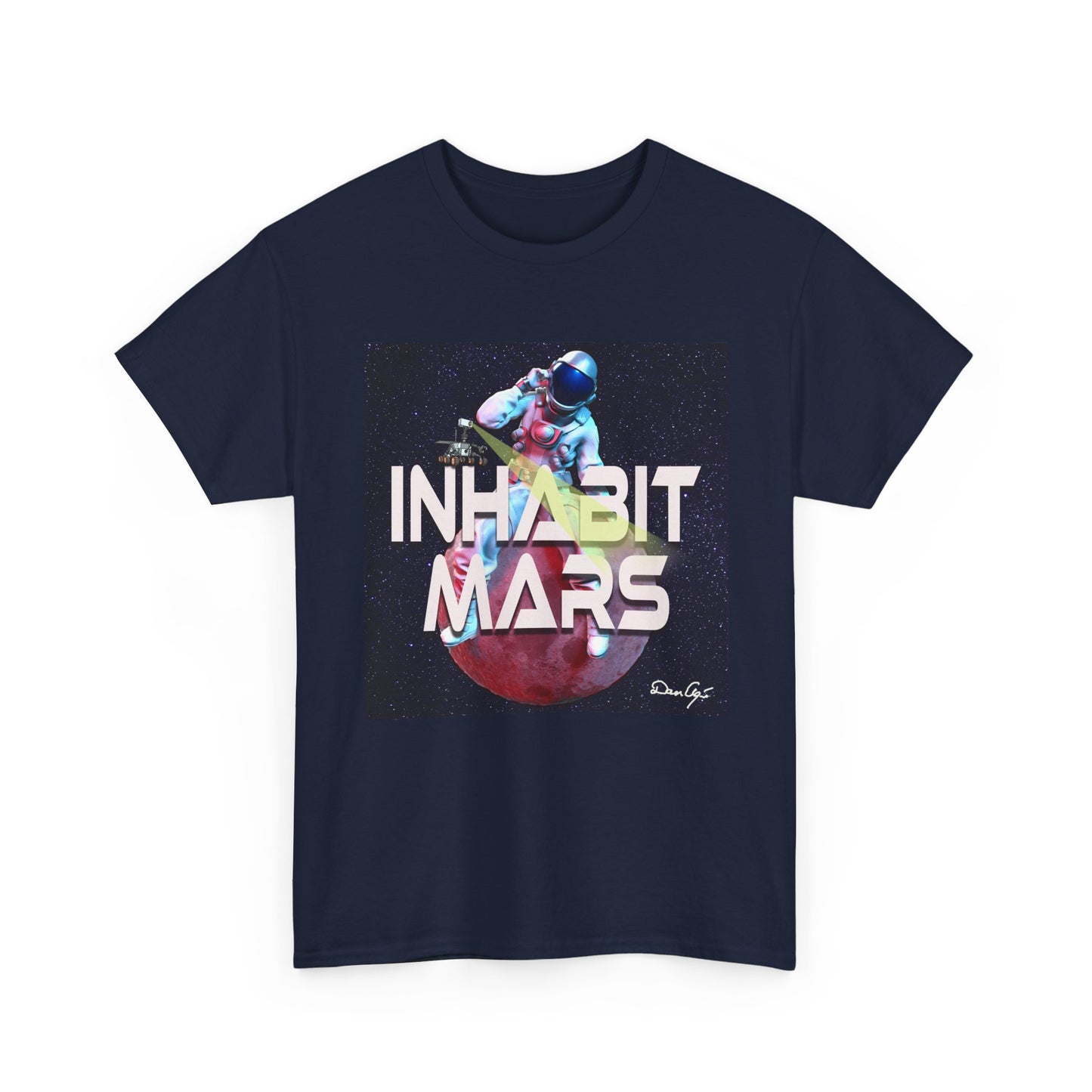 Inhabit Mars, Unisex Heavy Cotton Tee, Space, SpaceX, Universe, UFO, multiverse, graphic design, png, graphic design, t-shirts, tee