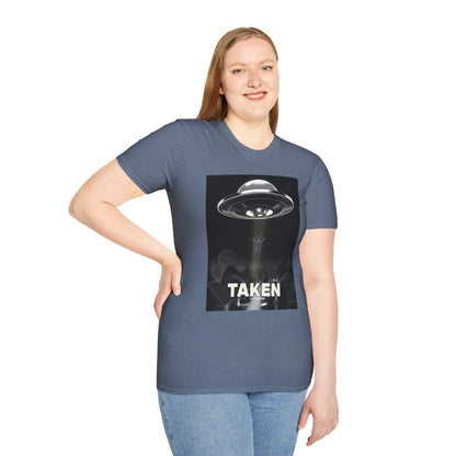 Taken 3, Alien Theme Unisex Softstyle T-Shirt, Fun Graphic Tee for UFO Lovers, Great for Casual Wear, Gifts for Sci-Fi Fans, Cool Shirt