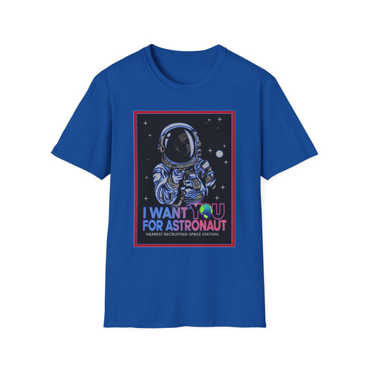 Astronaut Recruitment T-Shirt, Space Lover Gift, Unisex Tee, Science Fiction Apparel, Graphic Shirt, Outer Space Fashion, Graphic design