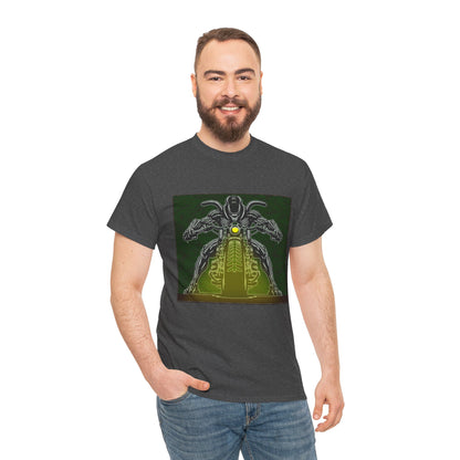 Alien Biker Neon Sci‑Fi Motorcycle T-Shirt
