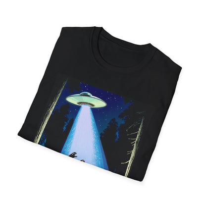 Bigfoot Probe Unisex Softstyle T-Shirt - Fun UFO Graphic Tee, Perfect Gift, Halloween, Nerd Culture, Outdoors, Alien, Graphic tees, t-shirts, Graphic design, t-shirts, tees
