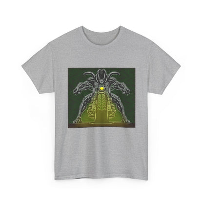 Alien Biker Neon Sci‑Fi Motorcycle T-Shirt