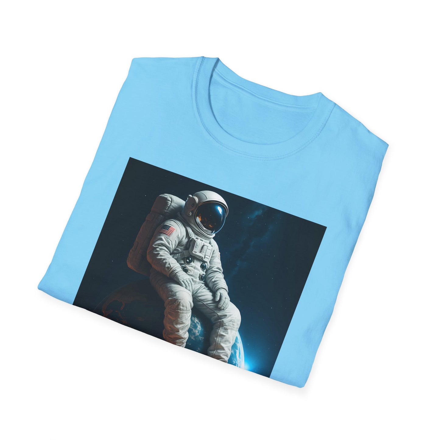 Sitting on an Earth, Cosmic Astronaut T-Shirt, Unisex Graphic Tee, Space Lover Gift, Casual Wear, Astronomy Fan Shirt, Graphic Tee, t-shirt, tshirt, png