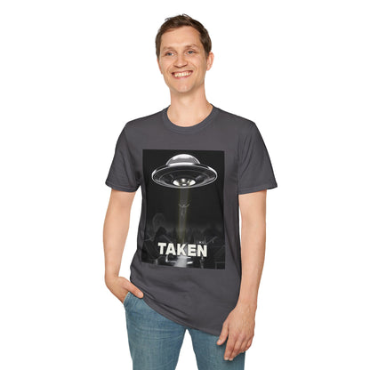 Taken 3, Alien Theme Unisex Softstyle T-Shirt, Fun Graphic Tee for UFO Lovers, Great for Casual Wear, Gifts for Sci-Fi Fans, Cool Shirt