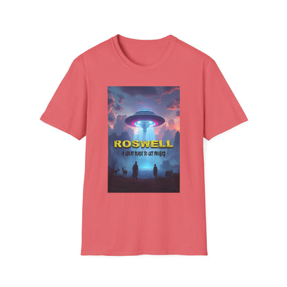 Roswell Probed Retro T-Shirt - Alien UFO Lover Gift, Sci-Fi Apparel, Extraterrestrial Tee, Unisex Softstyle Clothing, graphic design, png